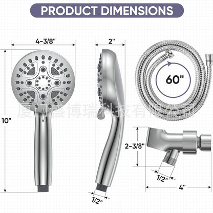 High Pressure 4.5 inches Handheld Shower with 7 Spray Settings